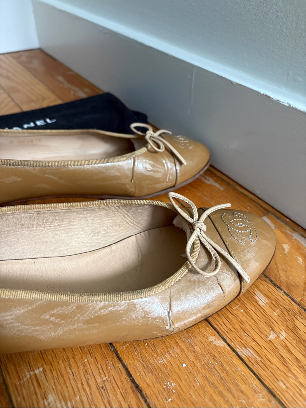 Chanel ballerinas ballet flats gold beige EU38.5 - Picture 3 of 14